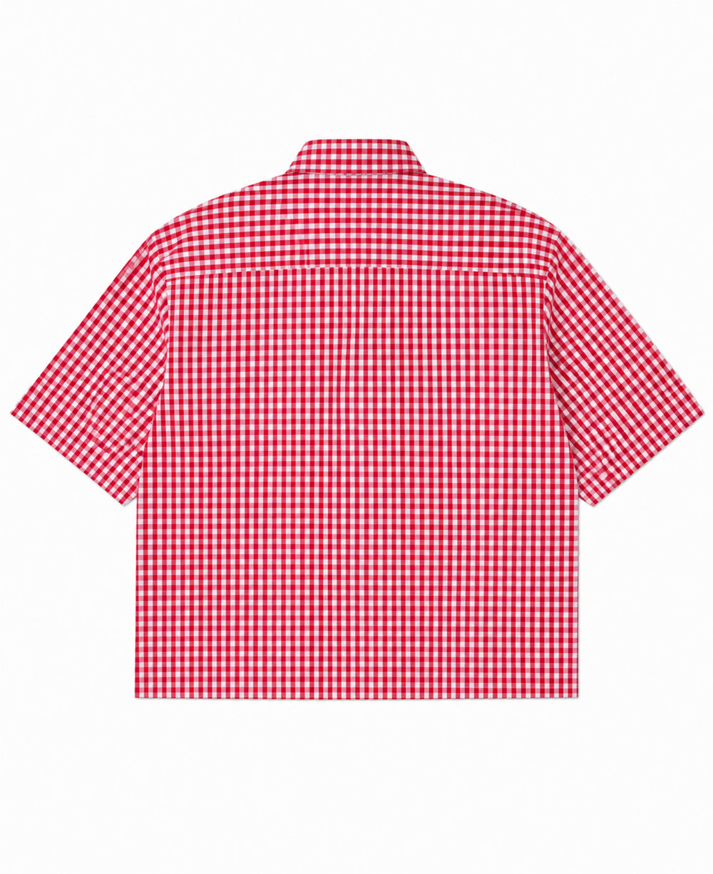 Red Picnic Oxford Boxy Shirt Back Design