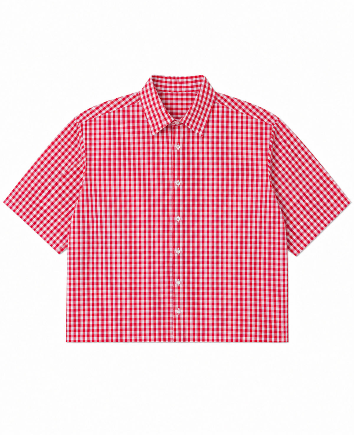 Red Picnic Oxford Boxy Shirt Front Design