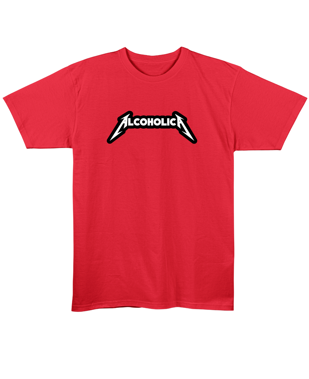 Alcholica - Regular Fit Unisex T-Shirt - Red Front