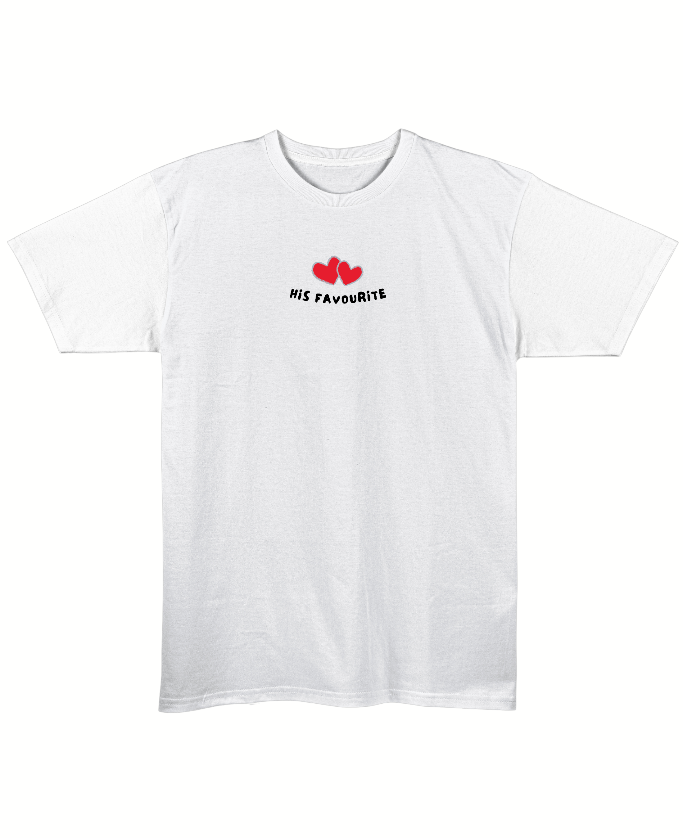 His Favourite – Couple Regular Fit T-shirts (Set of 2) - White Front