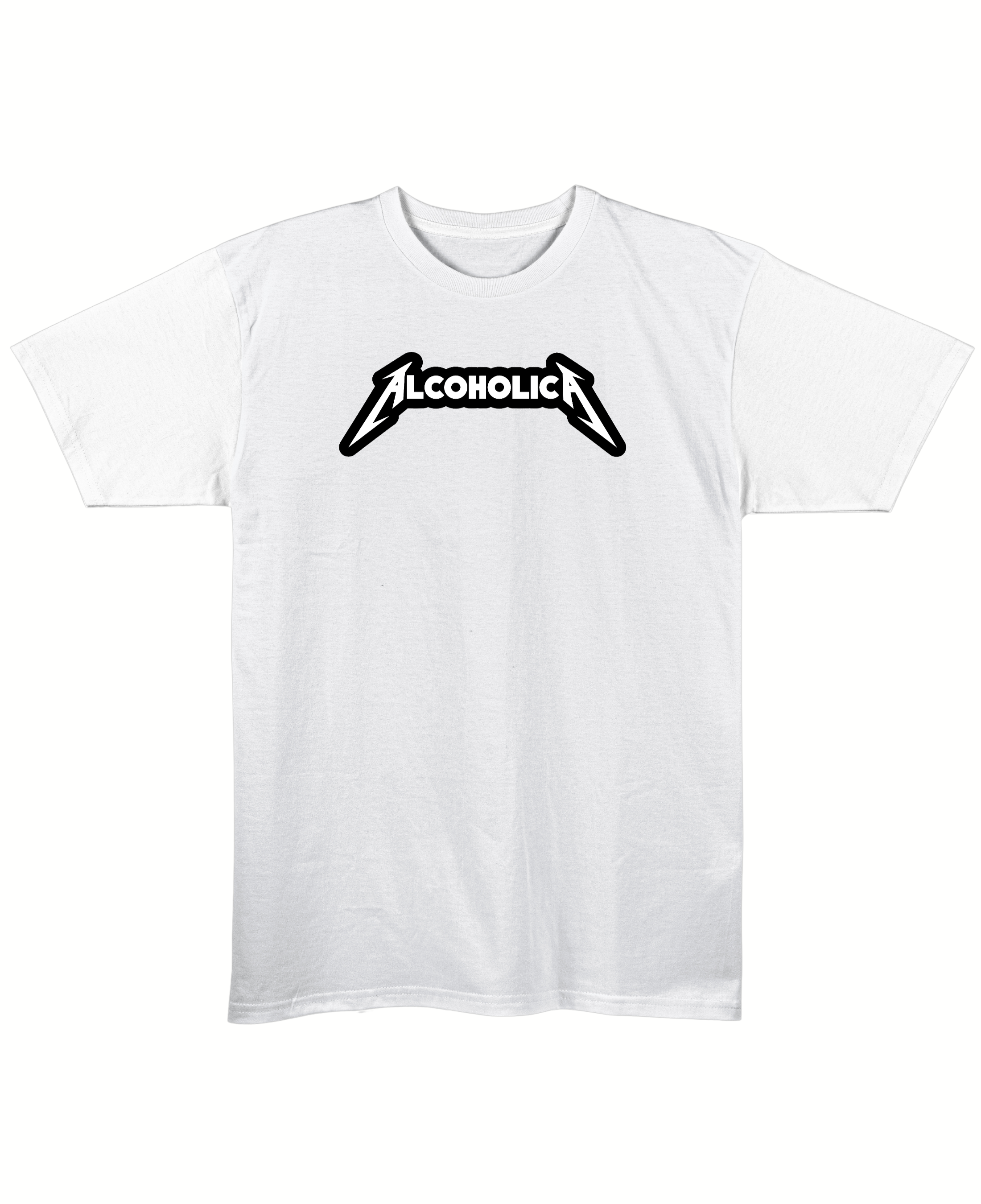 Alcholica - Regular Fit Unisex T-Shirt - White Front